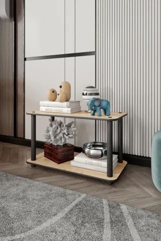 2 Katlı Dekoratif Diktörtgen Kitaplık